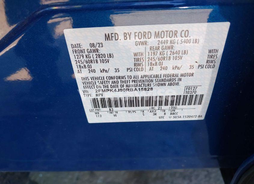 Photo 9 of 2024 Ford Edge SEL (VIN 2FMPK4J90RBA15828)