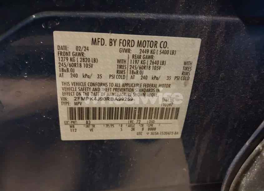 Photo 9 of 2024 Ford Edge SEL (VIN 2FMPK4J90RBA99259)