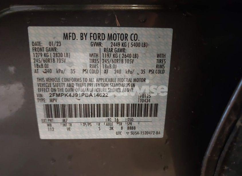 Photo 9 of 2023 Ford Edge SEL/ST-LINE (VIN 2FMPK4J91PBA14622)
