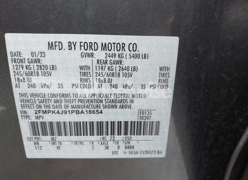 Photo 9 of 2023 Ford Edge SEL (VIN 2FMPK4J91PBA18654)