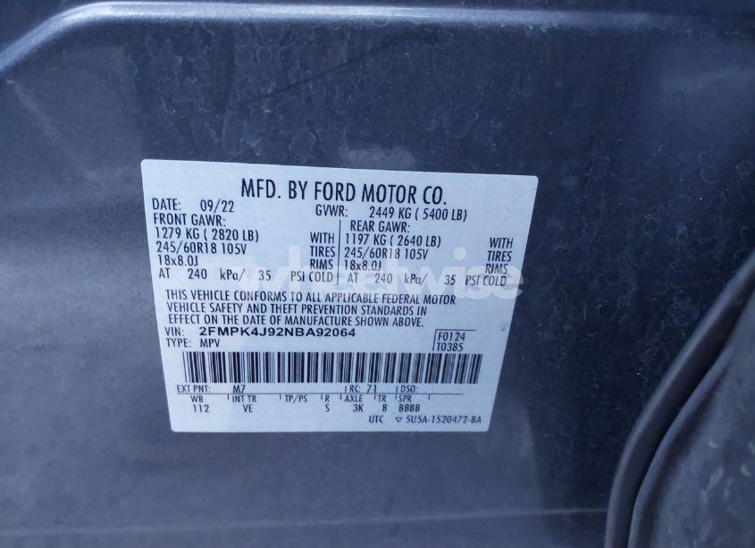 Photo 9 of 2022 Ford Edge SEL (VIN 2FMPK4J92NBA92064)