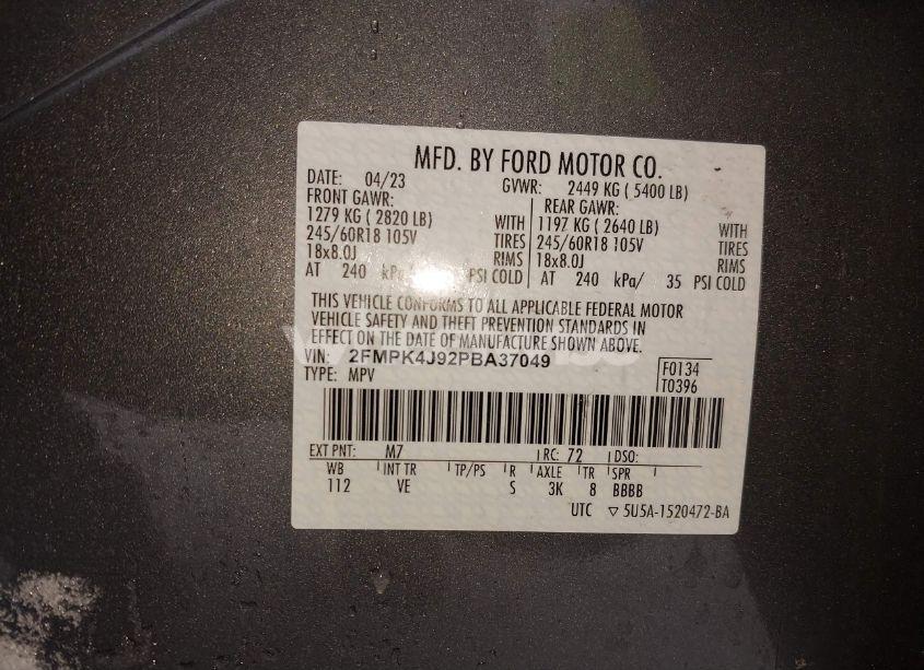 Photo 9 of 2023 Ford Edge SEL (VIN 2FMPK4J92PBA37049)