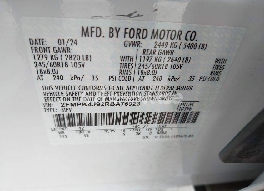 Photo 9 of 2024 Ford Edge SEL (VIN 2FMPK4J92RBA76923)