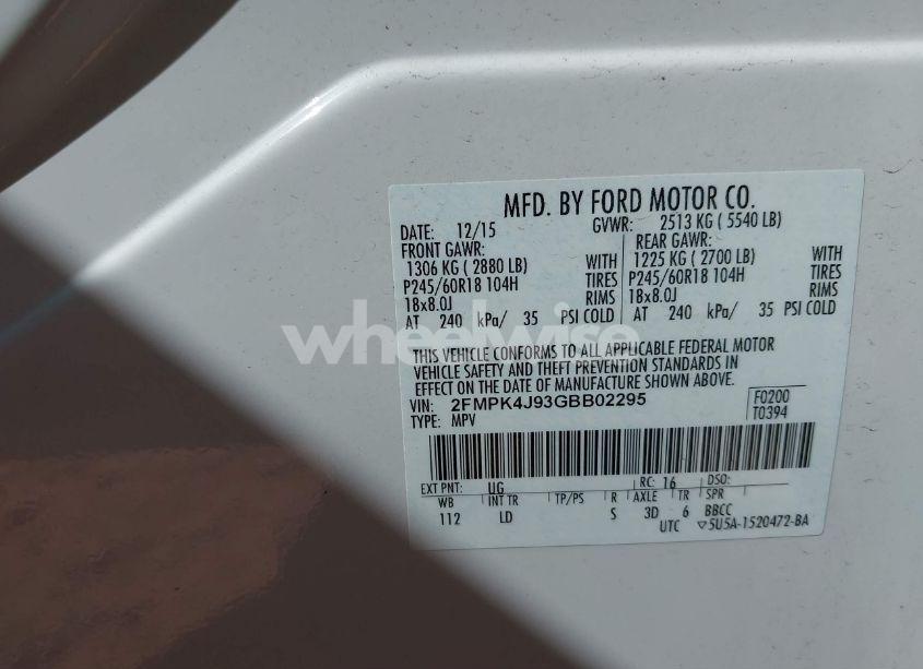 Photo 9 of 2016 Ford Edge SEL (VIN 2FMPK4J93GBB02295)