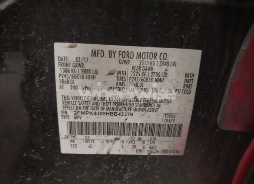 Photo 9 of 2017 Ford Edge SEL (VIN 2FMPK4J93HBB43379)