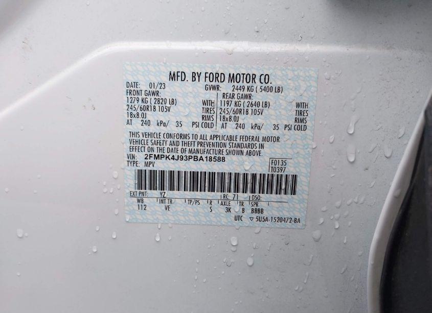 Photo 9 of 2023 Ford Edge SEL (VIN 2FMPK4J93PBA18588)