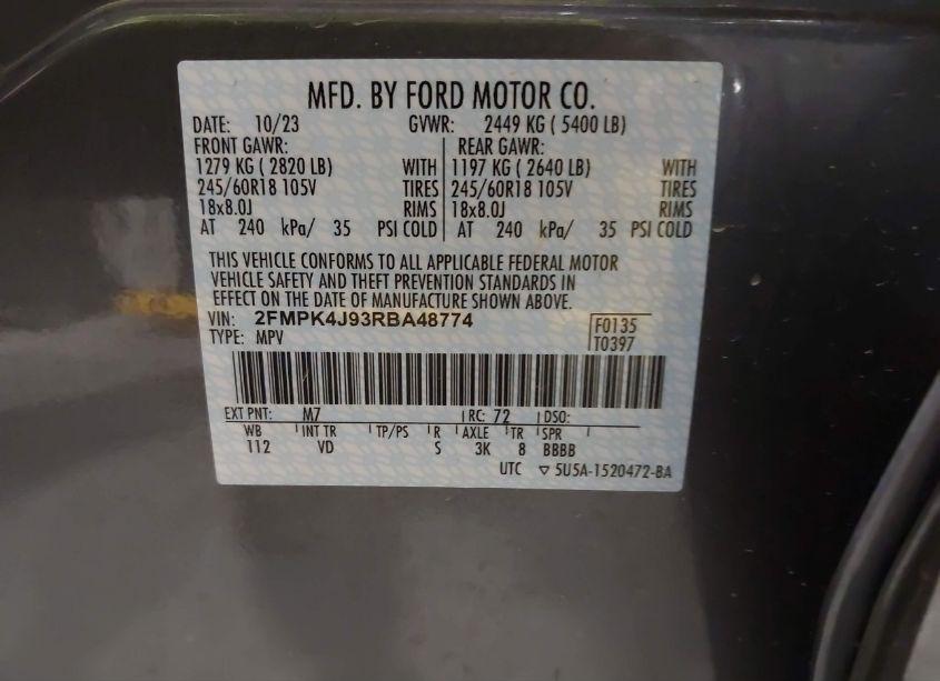 Photo 9 of 2024 Ford Edge SEL (VIN 2FMPK4J93RBA48774)