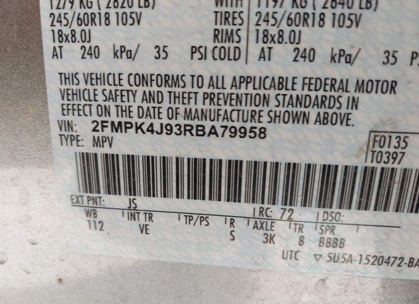 Photo 9 of 2024 Ford Edge SEL (VIN 2FMPK4J93RBA79958)