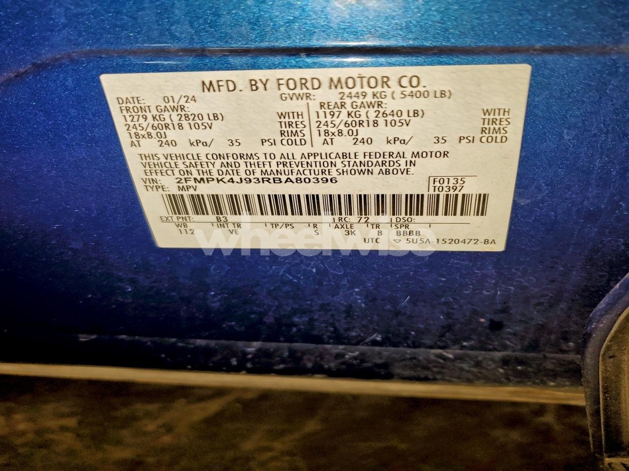 Photo 14 of 2024 FORD EDGE SEL (VIN 2FMPK4J93RBA80396)