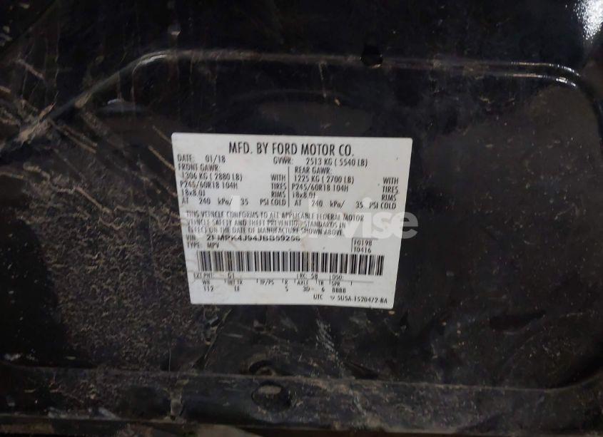 Photo 9 of 2018 Ford Edge SEL (VIN 2FMPK4J94JBB59256)