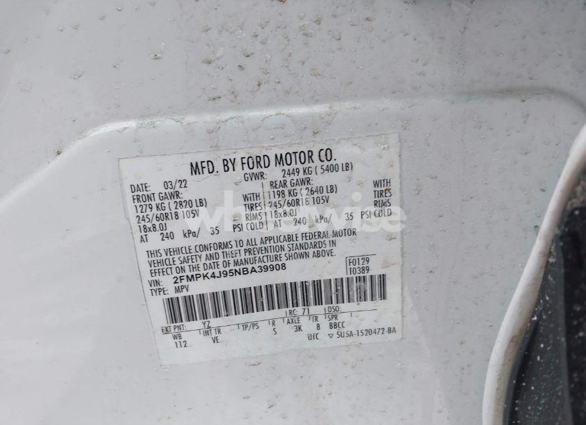 Photo 9 of 2022 Ford Edge SEL (VIN 2FMPK4J95NBA39908)