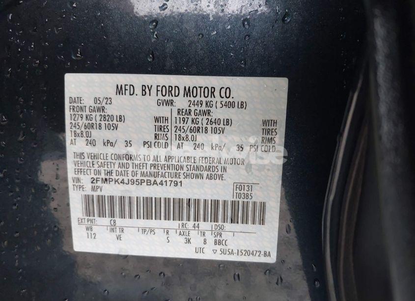 Photo 9 of 2023 Ford Edge SEL (VIN 2FMPK4J95PBA41791)