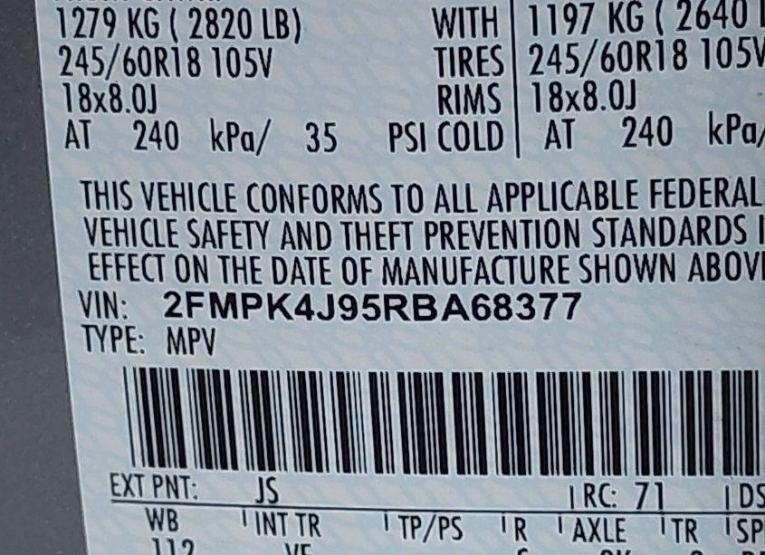 Photo 9 of 2024 Ford Edge SEL (VIN 2FMPK4J95RBA68377)