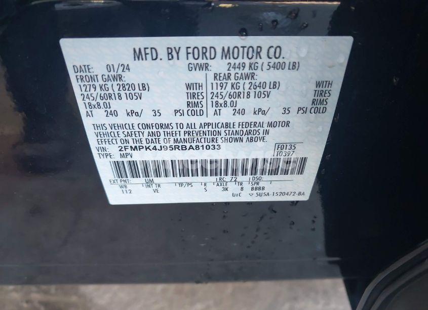 Photo 9 of 2024 Ford Edge SEL (VIN 2FMPK4J95RBA81033)