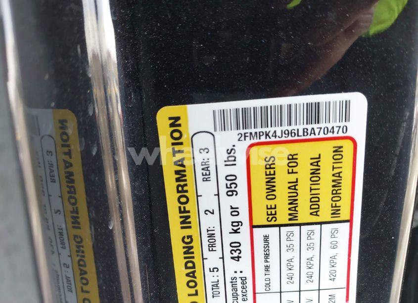 Photo 9 of 2020 Ford Edge SEL (VIN 2FMPK4J96LBA70470)