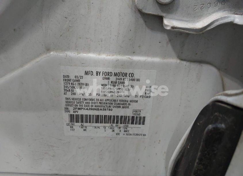 Photo 9 of 2022 Ford Edge ST-LINE (VIN 2FMPK4J96NBA59780)