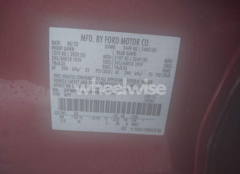 Photo 9 of 2022 Ford Edge SEL (VIN 2FMPK4J96NBA87546)