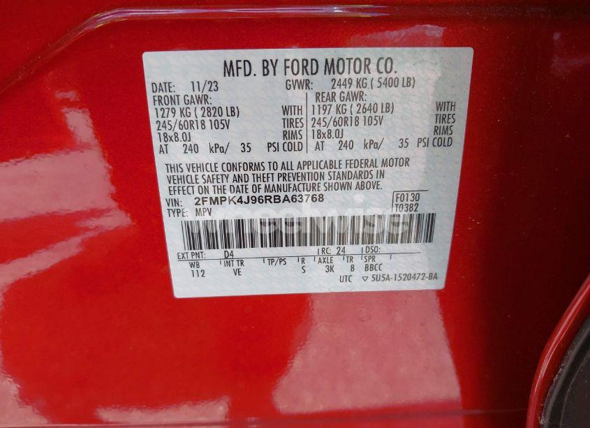 Photo 9 of 2024 Ford Edge SEL (VIN 2FMPK4J96RBA63768)