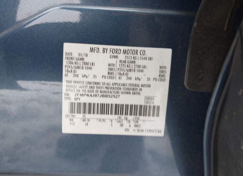 Photo 9 of 2018 Ford Edge SEL (VIN 2FMPK4J97JBB52527)