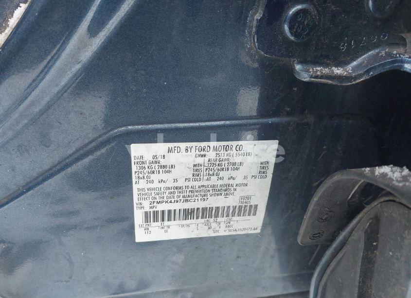 Photo 9 of 2018 Ford Edge SEL (VIN 2FMPK4J97JBC21197)