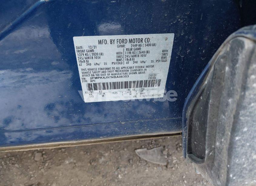 Photo 9 of 2022 Ford Edge SEL (VIN 2FMPK4J97NBA08353)