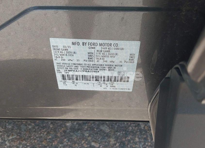 Photo 9 of 2023 Ford Edge SEL (VIN 2FMPK4J97PBA22904)