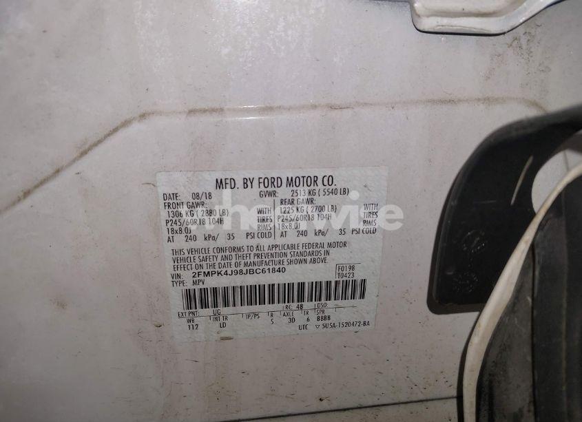 Photo 9 of 2018 Ford Edge SEL (VIN 2FMPK4J98JBC61840)