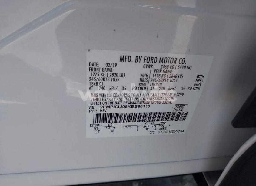 Photo 9 of 2019 Ford Edge SEL (VIN 2FMPK4J98KBB80113)