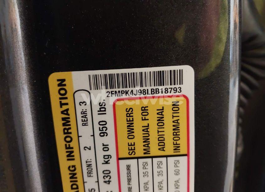 Photo 9 of 2020 Ford Edge SEL (VIN 2FMPK4J98LBB18793)