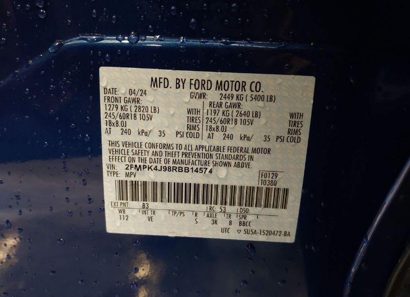 Photo 9 of 2024 Ford Edge SEL (VIN 2FMPK4J98RBB14574)