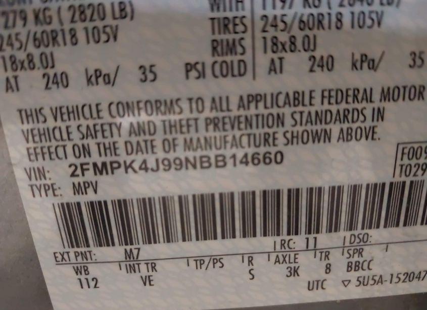 Photo 9 of 2022 Ford Edge SEL (VIN 2FMPK4J99NBB14660)