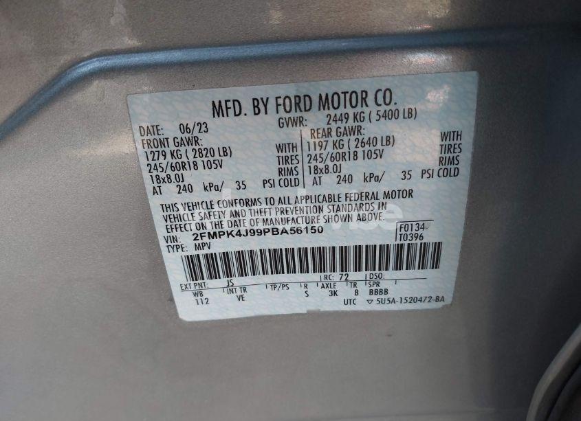 Photo 9 of 2023 Ford Edge SEL (VIN 2FMPK4J99PBA56150)