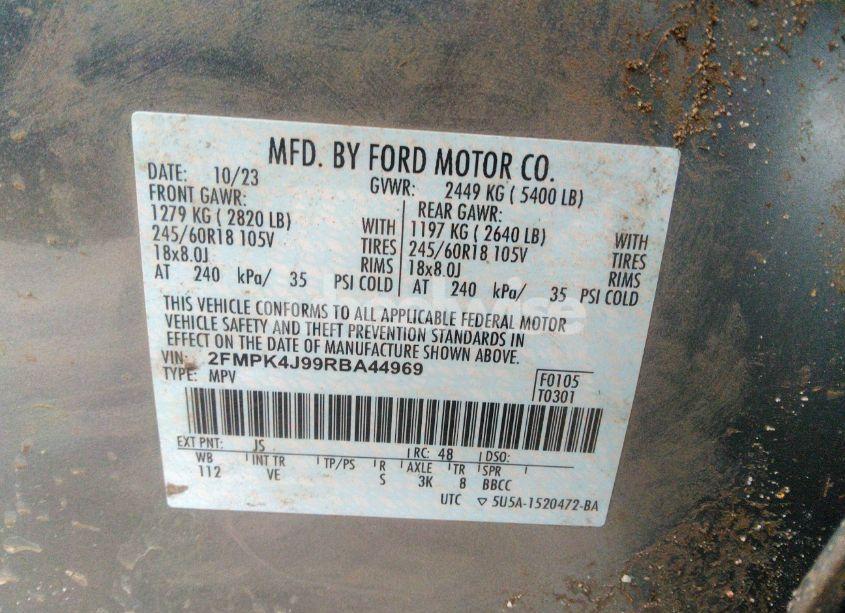 Photo 9 of 2024 Ford Edge SEL (VIN 2FMPK4J99RBA44969)
