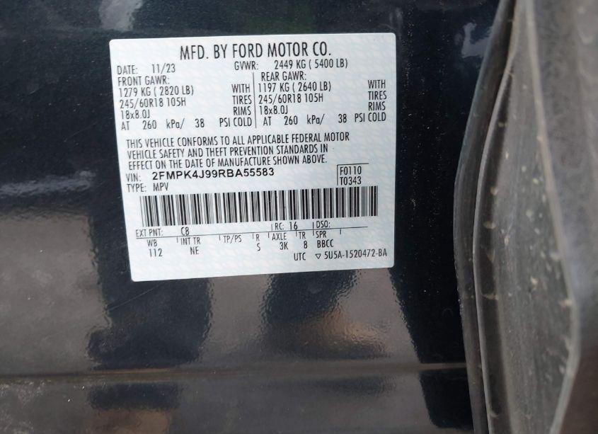 Photo 9 of 2024 Ford Edge SEL (VIN 2FMPK4J99RBA55583)