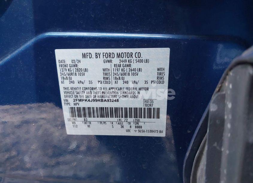 Photo 9 of 2024 Ford Edge SEL (VIN 2FMPK4J99RBA93248)