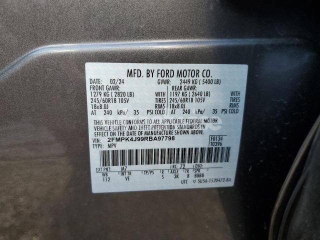 Photo 11 of 2024 FORD EDGE SEL N/A (VIN 2FMPK4J99RBA97798)