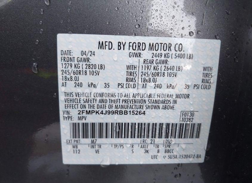 Photo 9 of 2024 Ford Edge SEL (VIN 2FMPK4J99RBB15264)