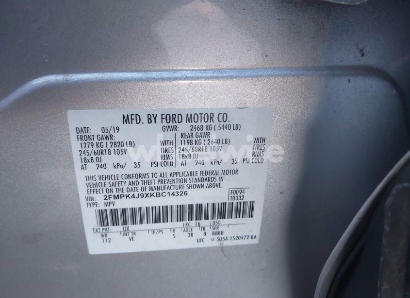 Photo 8 of 2019 Ford Edge SEL (VIN 2FMPK4J9XKBC14326)