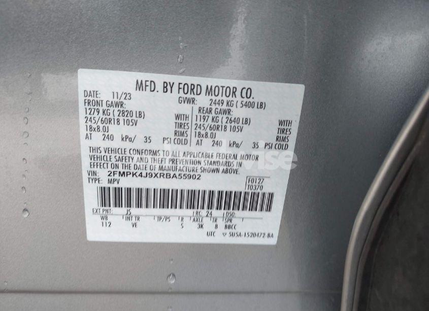 Photo 9 of 2024 Ford Edge SEL (VIN 2FMPK4J9XRBA55902)