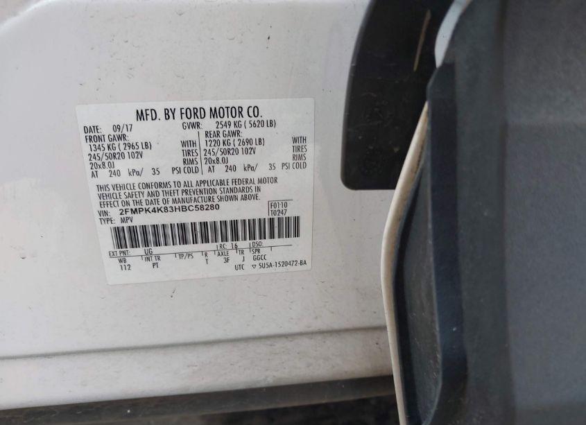 Photo 9 of 2017 Ford Edge TITANIUM (VIN 2FMPK4K83HBC58280)