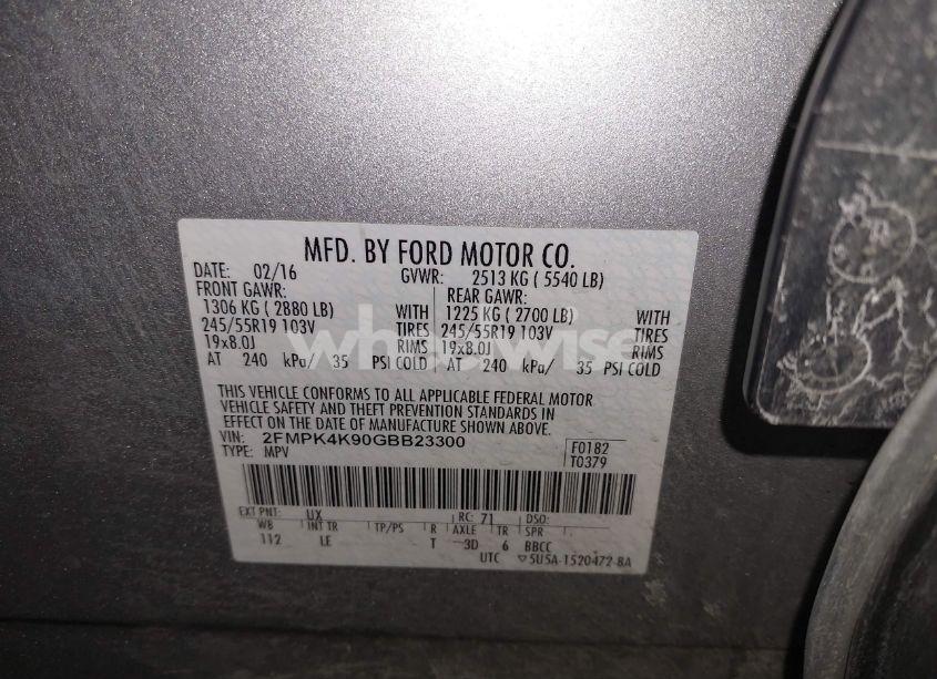 Photo 9 of 2016 Ford Edge (VIN 2FMPK4K90GBB23300)