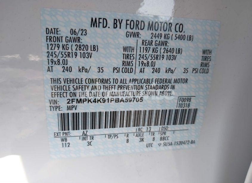 Photo 9 of 2023 Ford Edge TITANIUM (VIN 2FMPK4K91PBA59705)