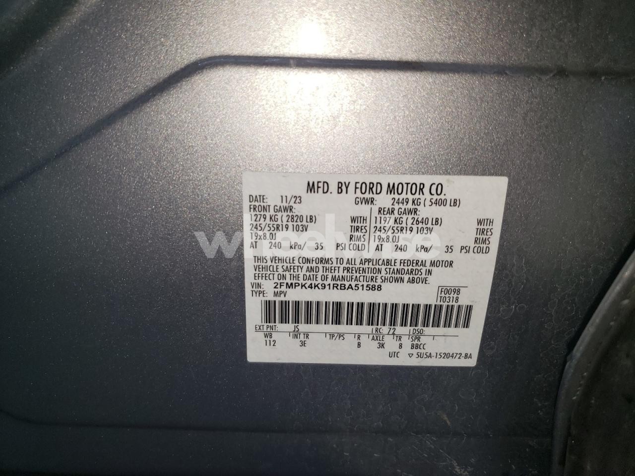 Photo 14 of 2024 FORD EDGE TITANIUM N/A (VIN 2FMPK4K91RBA51588)