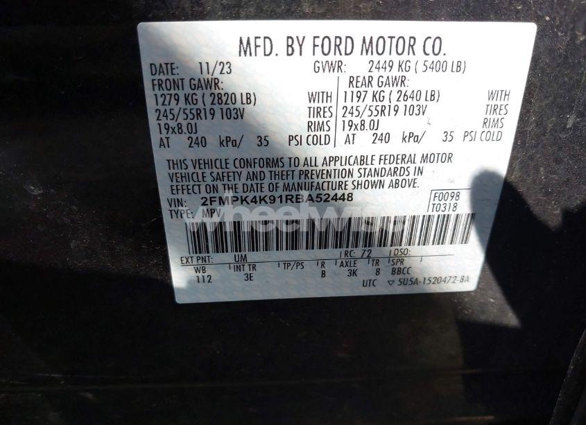 Photo 9 of 2024 Ford Edge TITANIUM (VIN 2FMPK4K91RBA52448)