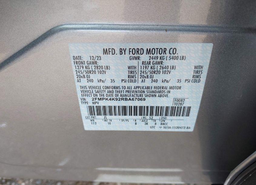 Photo 9 of 2024 Ford Edge TITANIUM (VIN 2FMPK4K92RBA67069)