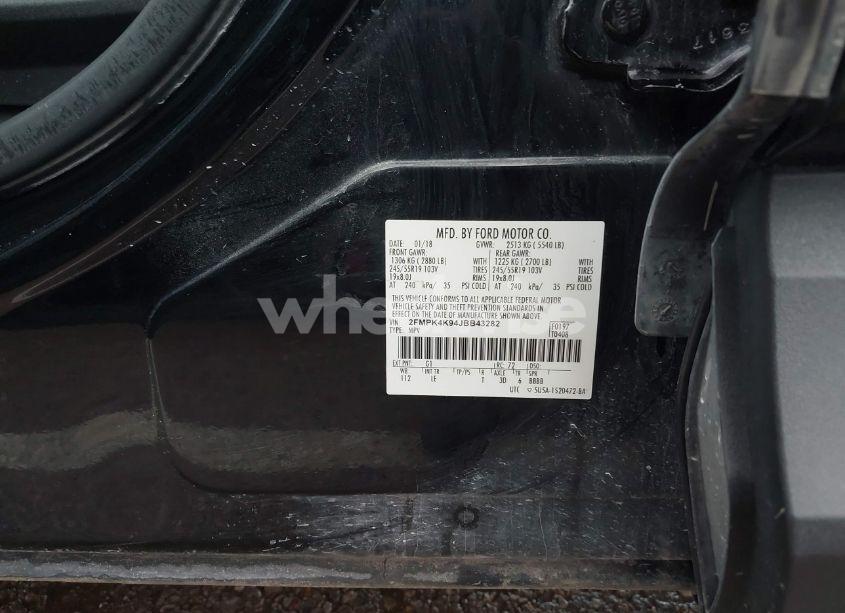 Photo 9 of 2018 Ford Edge TITANIUM (VIN 2FMPK4K94JBB43282)