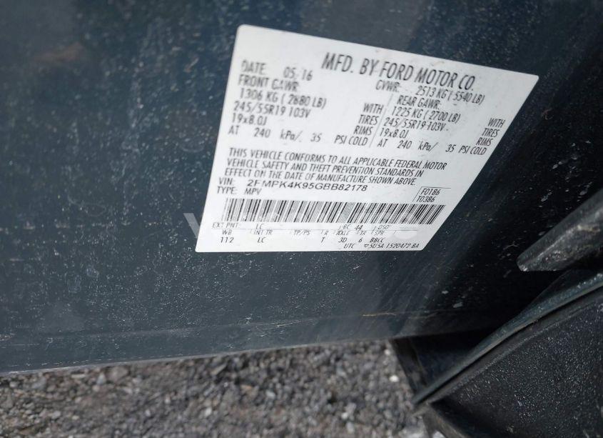 Photo 9 of 2016 Ford Edge TITANIUM (VIN 2FMPK4K95GBB82178)