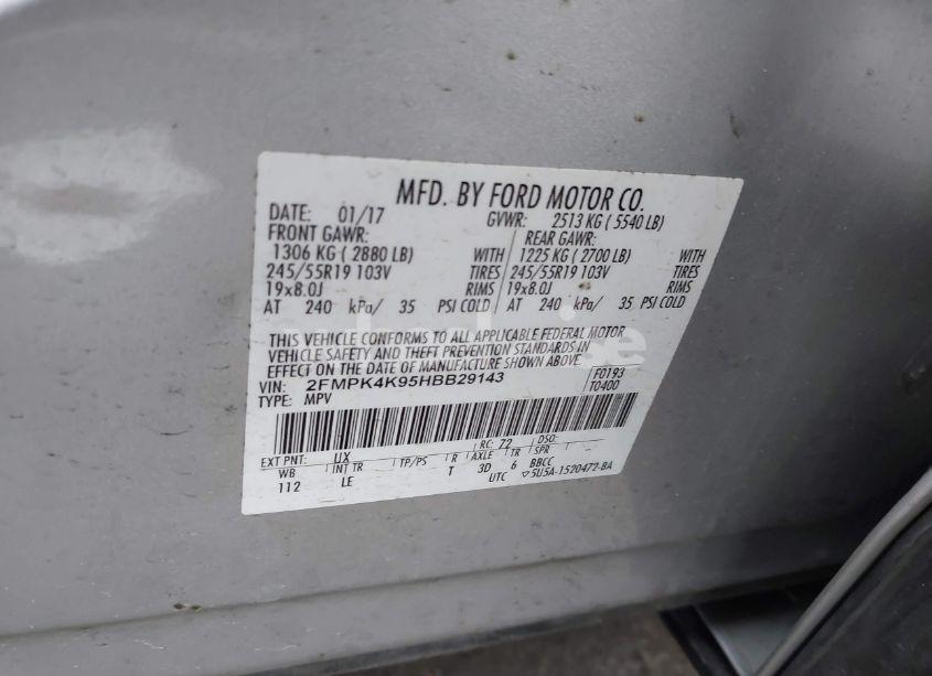 Photo 9 of 2017 Ford Edge TITANIUM (VIN 2FMPK4K95HBB29143)