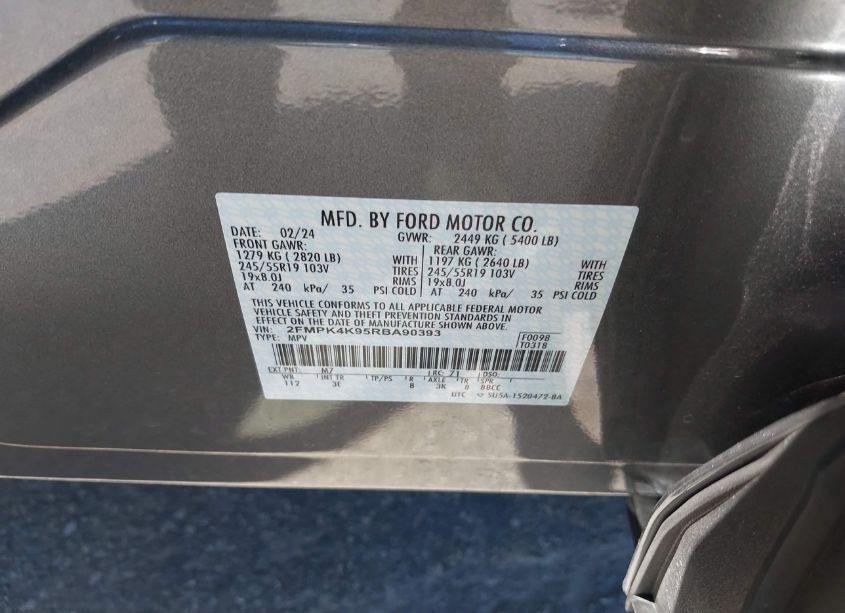 Photo 9 of 2024 Ford Edge TITANIUM (VIN 2FMPK4K95RBA90393)