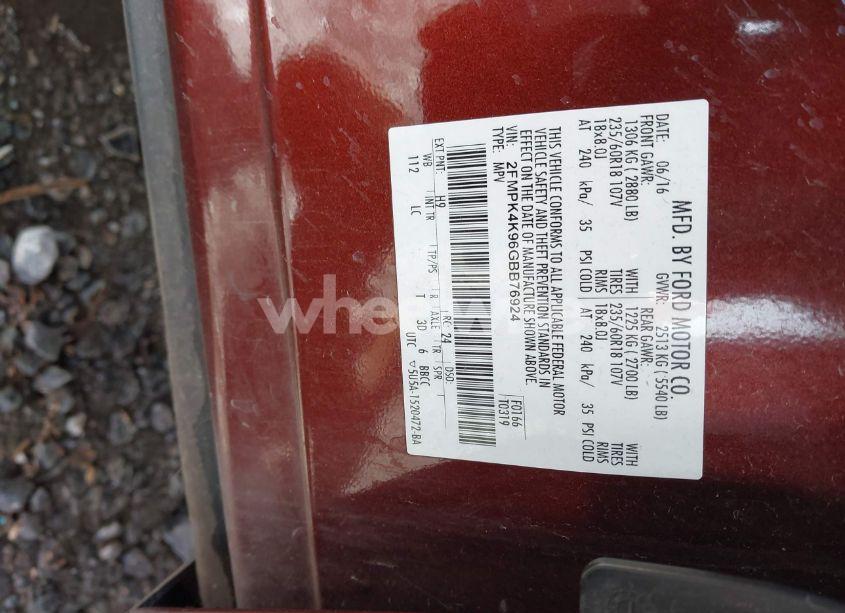 Photo 9 of 2016 Ford Edge TITANIUM (VIN 2FMPK4K96GBB76924)